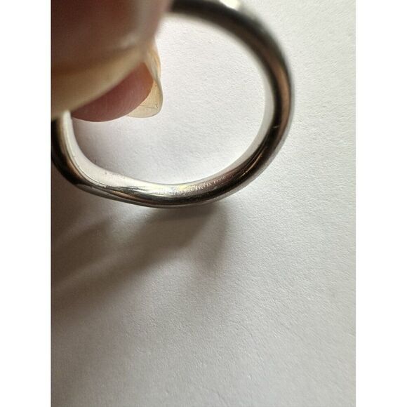 silver platinum paloma picasso tiffany co diamond band ring sz 6 - Picture 2 of 3